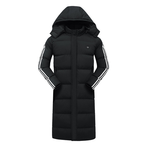 Winter 11th District Heated Down Jacket, Long-Length Outerwear, Smart Electric Heated Clothing, Warm Cotton Coat