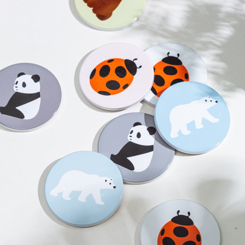 Creativa original de dibujos animados cerámica taza cojín de taza de agua cojín de comedor con patrón de impresión publicitaria LOGO regalos