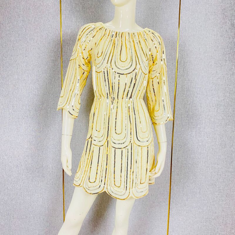 Fashion annual meeting sequins small dress holiday party performance dress sleeveless dress fashion waist skirt