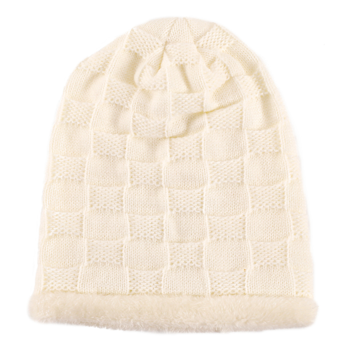 Plissee-Plüsch-Männer-Damen-Pullover-Mützen, gestrickte karierte postpartale Ohrenschützer für Herbst und Winter, warm_voghion.com