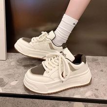RV2024秋季新款徳训松糕底百搭小白鞋女高级感厚底板鞋休闲运动鞋