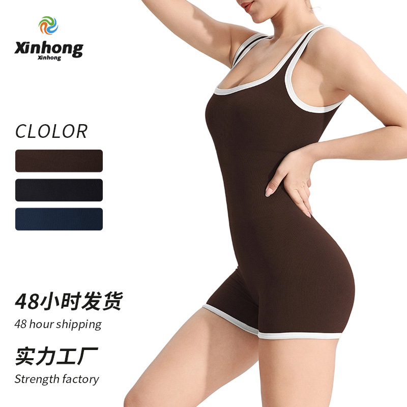 Transfronterizos chaleco de entrenamiento aéreo pantalones cortos de entrenamiento físico conjunto de ropa de mujer con cintura de pecho camiseta