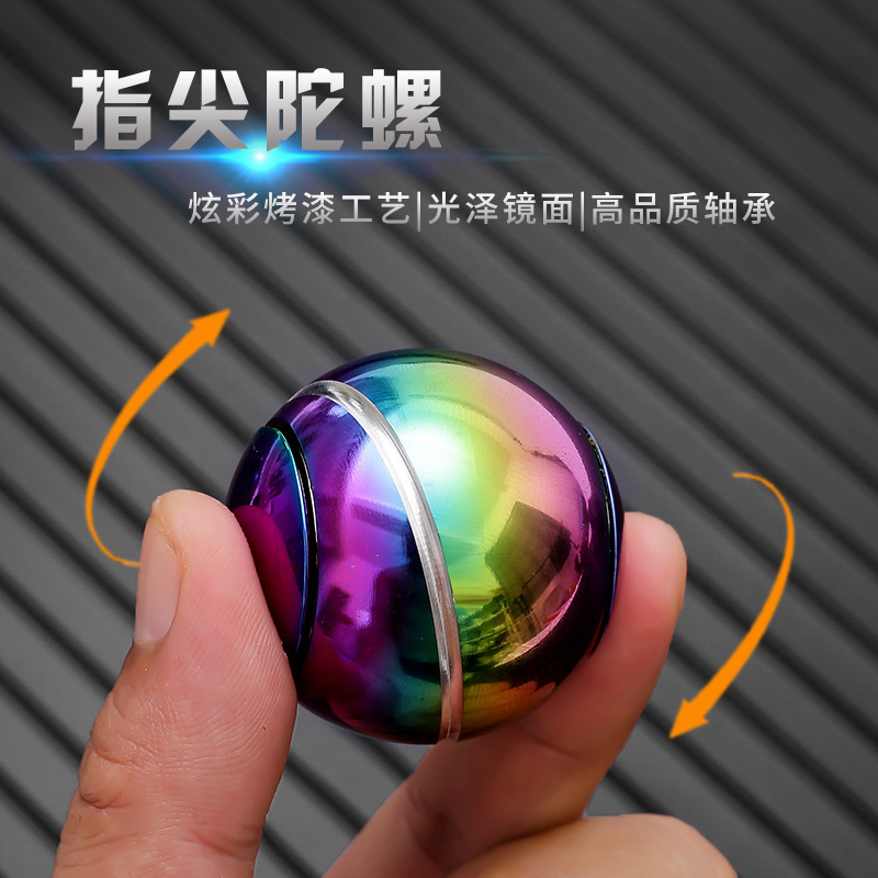 厂家直销新款锌合金EDC桌面陀螺圆球转运陀螺|undefined