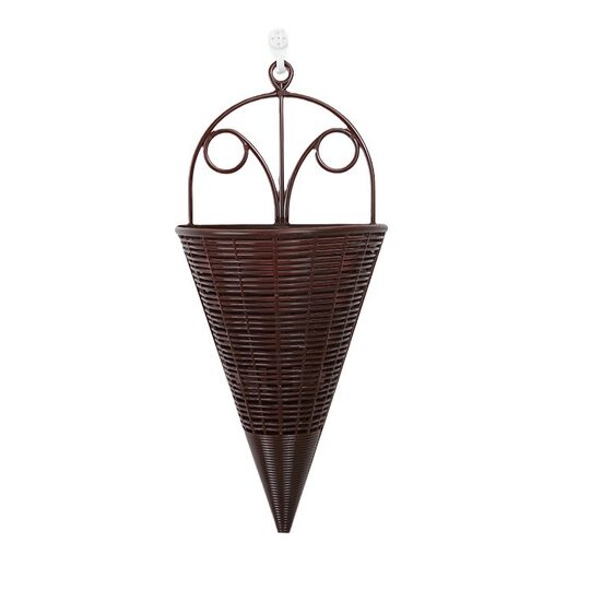 Simulated Flower Fortune Fruit Rattan Wall Hanging Flower Basket Plastic Fake Flower Indoor and Outdoor Wall Decoration Green Plant Living Room Decorative Flower