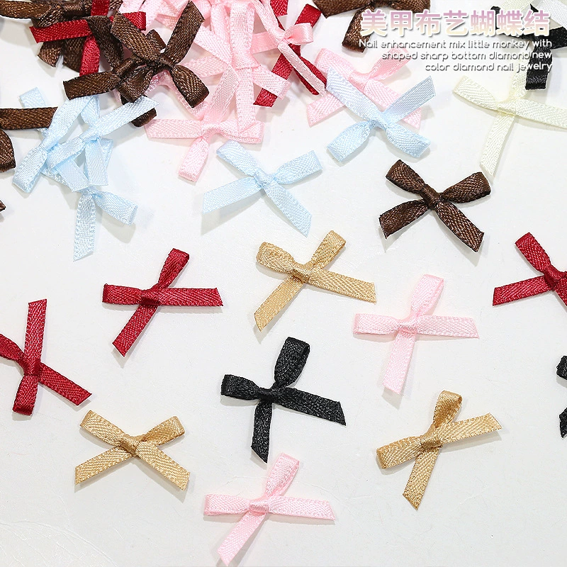 Онлайн знаменитости балетки лук аксессуары для ногтей Новый Сказочный Стиль Красочные ленты ткани аксессуары для ногтей оптом