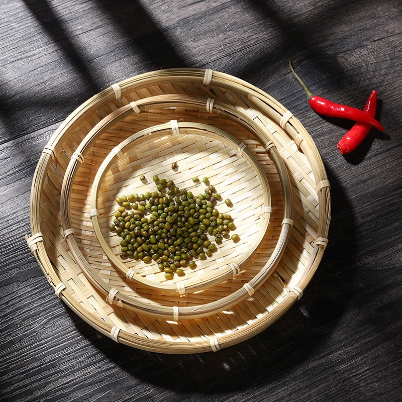 Маленький совок бамбуковая тарелка плетеная бамбуковая тарелка подсолнечная тарелка мини-тарелка ручной работы поднос круглая корзина бамбуковая корзина бамбук