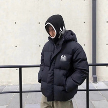 MLB&NY韩版立领绣标羽绒服男女冬季情侣保暖面包服白鸭绒简约外套