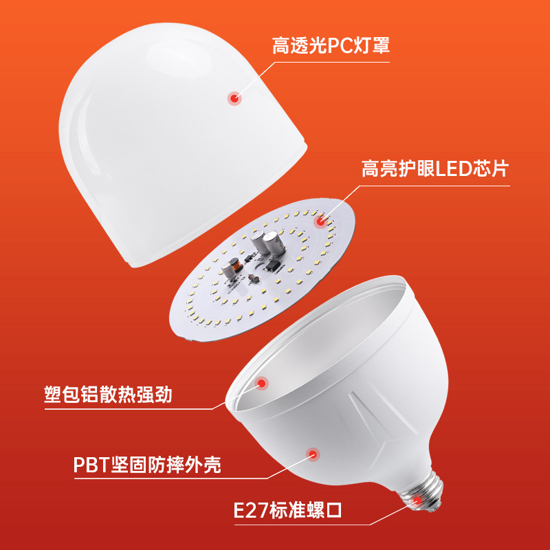 Recomendar voltaje amplio vaca vibrante bombilla led E27 tornillo boca lámpara de ahorro de energía interior del hogar bolsa de plástico lámpara de bombilla de protección ocular de aluminio