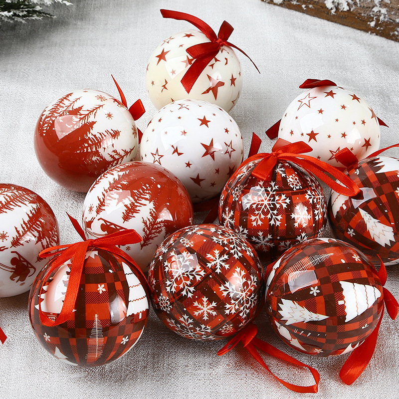 クリスマスツリーペンダントクリスマスデコレーションボールレトロスタイルスノーフレーク紙ステッカーフォームボールメモリーボールクリスマスツリーハンギングボールラウンドボール|undefined