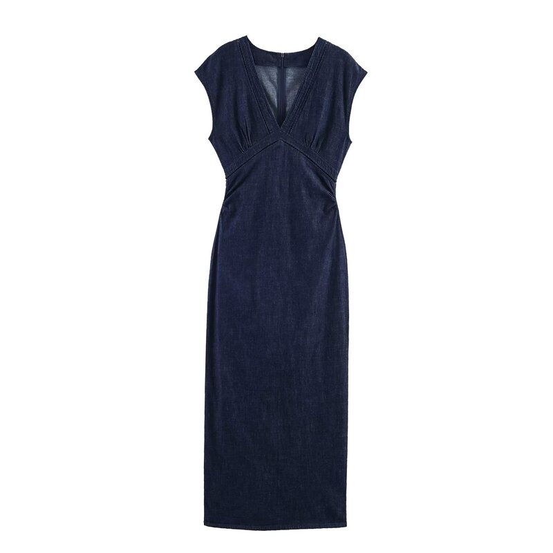 Taop&Za Women's Clothing 2026 Summer New European and American Style Lace Splicing Midi Denim Dress 2949022 Taop&Za Women's Clothing 2026 Summer New European and American Style Lace Splicing Midi Denim Dress 2949022
