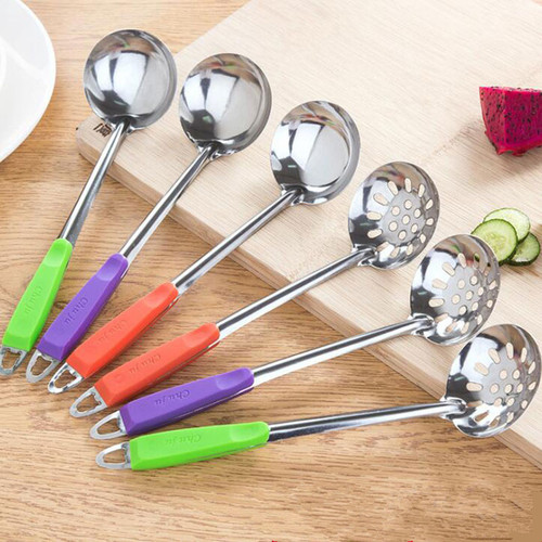 Stainless steel magnetic round head spoon two yuan shop small round spoon divided spoon restaurant soup shell naked hot pot colander