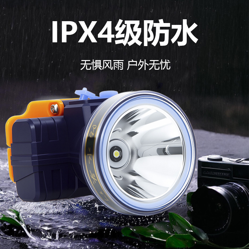 Batería de litio recargable de alta potencia faro pequeño lámpara de pesca led al aire libre mini linterna linterna lámpara de minero