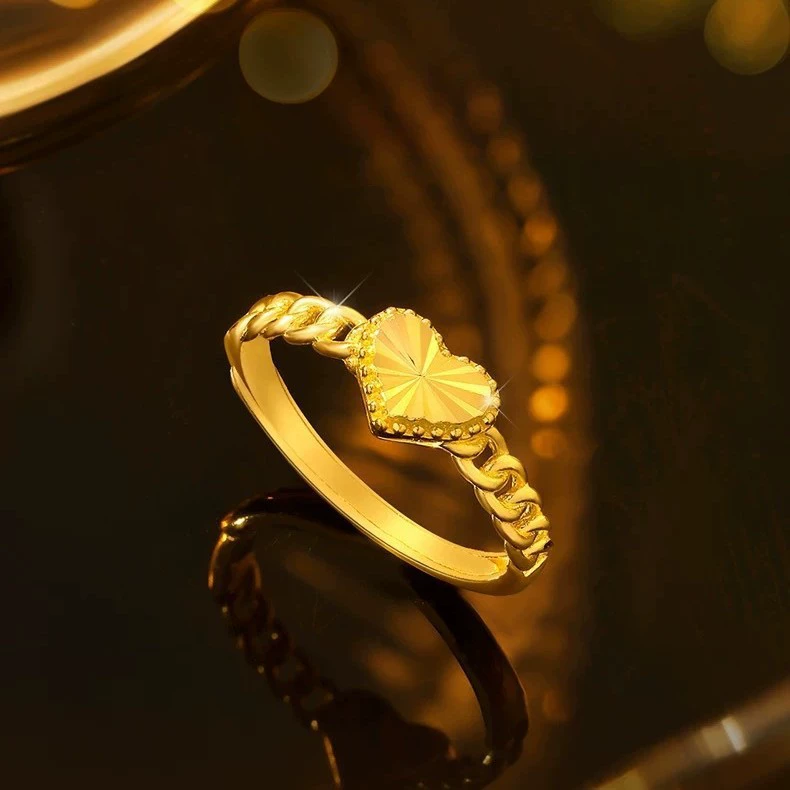 Женское кольцо в форме сердца в том же стиле Little Red Book, открытое кольцо с одним сердцем, горячая распродажа ювелирных изделий в прямом эфире, оптовая продажа