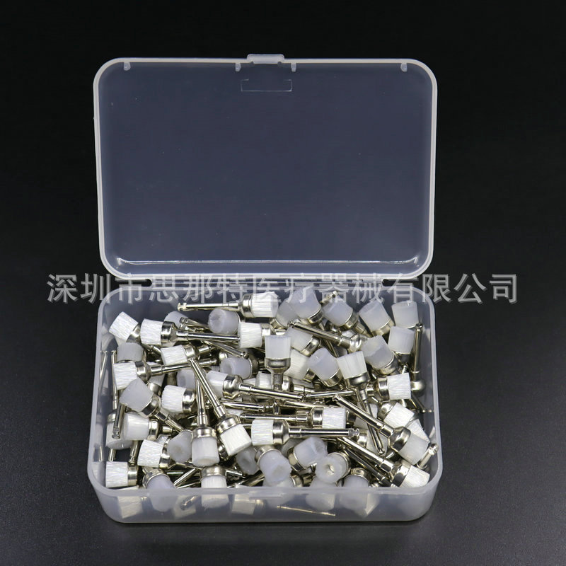 牙科抛光刷透明碗刷低速弯机尼龙材料100支装牙科清洁抛光口腔|undefined