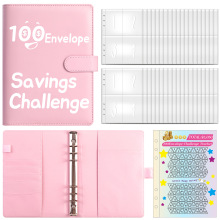 100EnvelopeChallenge 新品100天情侣存钱挑战储蓄本活页手账本