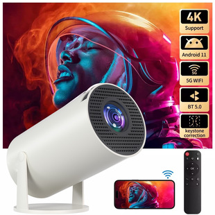 Cross-Border Hy300 Popular Overseas Pro Barrel 5g Smart Ptz Projector Android Same-Screen High-Definition 4K Projector