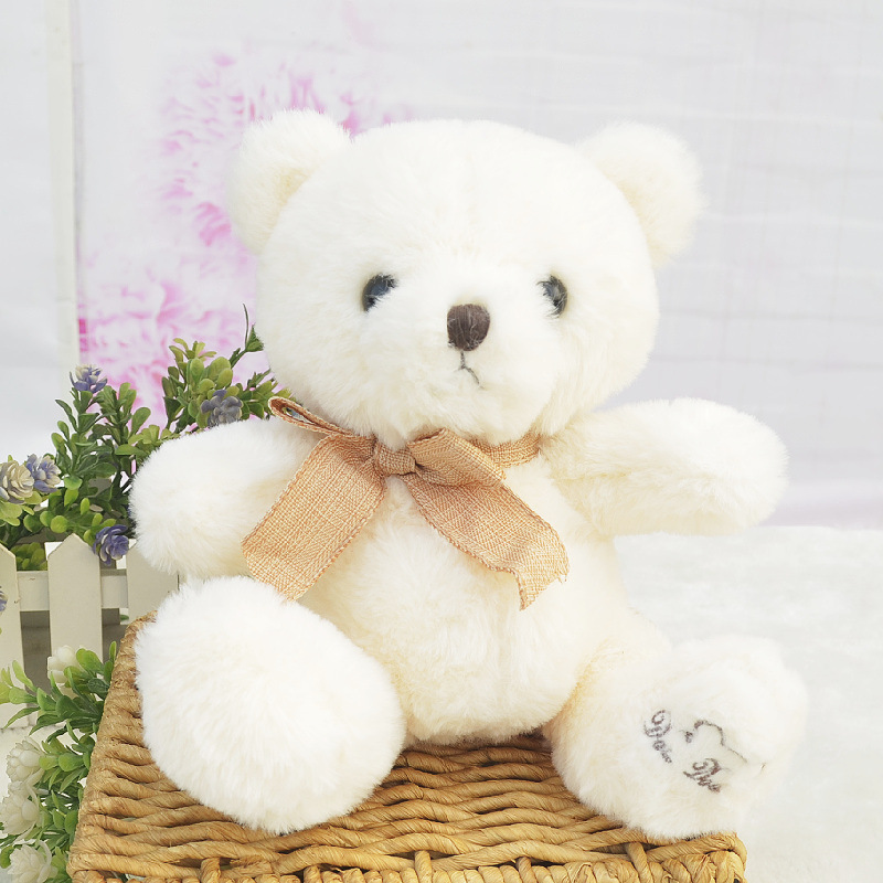 Lindo oso de peluche muñeca de peluche de juguete conjunto lindo oso niños muñeca garra máquina muñeca regalo de boda al por mayor