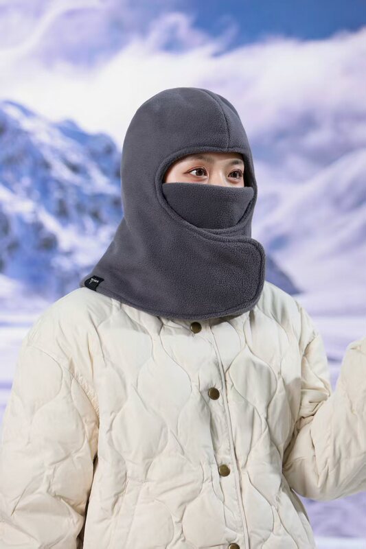 户外防风秋冬帽子男女保暖口罩骑行帽防风防寒加厚抓绒帽滑雪头套|undefined