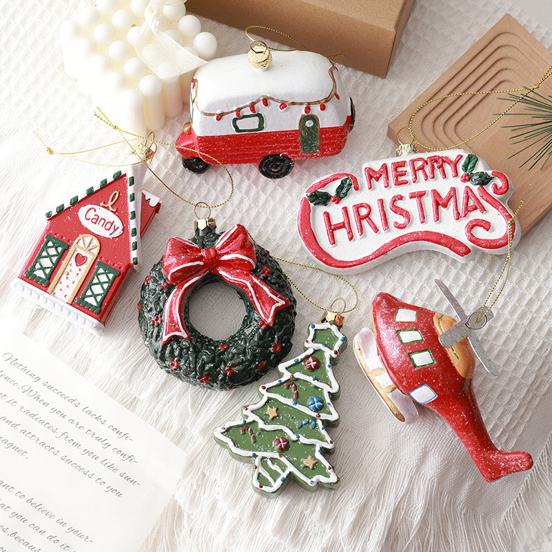 Buscando madera nueva guirlanda de Navidad donuts pan de jengibre hombre casa regalos de vacaciones juguetes accesorios suministro transfronterizo