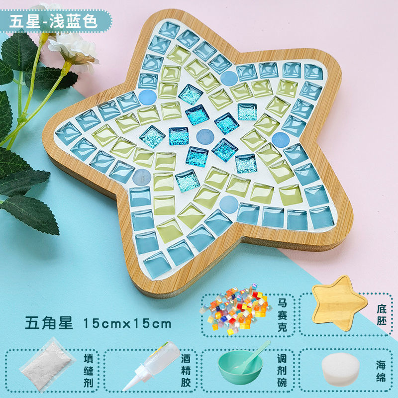 Regalo posavasos de mosaico hecho a mano bricolaje estudiante paquete de material hecho a sí mismo actividades de jardín de infantes Día de la madre mercado nocturno estilo caliente