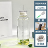 Double -cap Time scale glass L portable high borosilicon accompanying cup leather cup set high face value ins casual cup