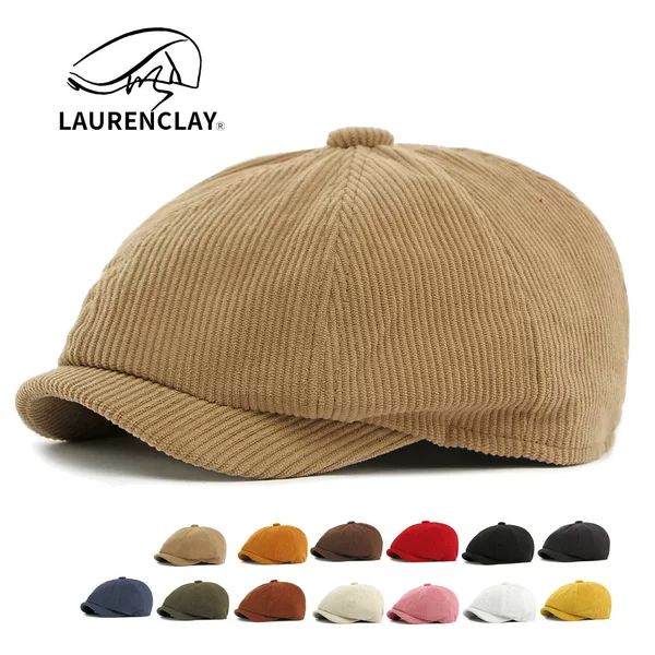 New Autumn and Winter Hats for Men and Women, Thickened Warm Corduroy Newsboy Caps, British Retro Style