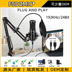 Cross-border USB desktop microphone Condenser microphone 192K computer video game live wired microphone