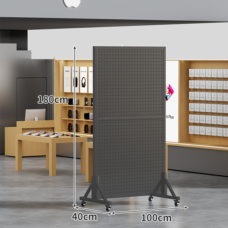Exhibidor de Panel Perforado Móvil Vertical para Tiendas y Supermercados