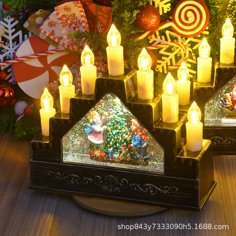Decoraciones de Navidad lámpara de viento bola de cristal caja de sonido automática nieve flota de cristal luz de música regalos de Navidad