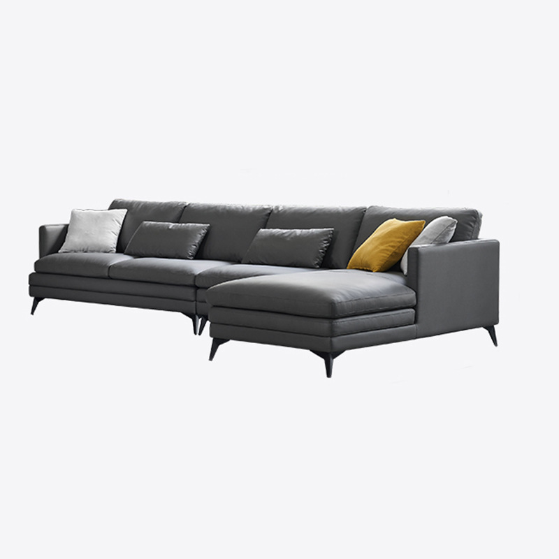 Sofá de cuero combinación de esquina sofá de cuero minimalista italiano chaise simple sofá moderno muebles de sala