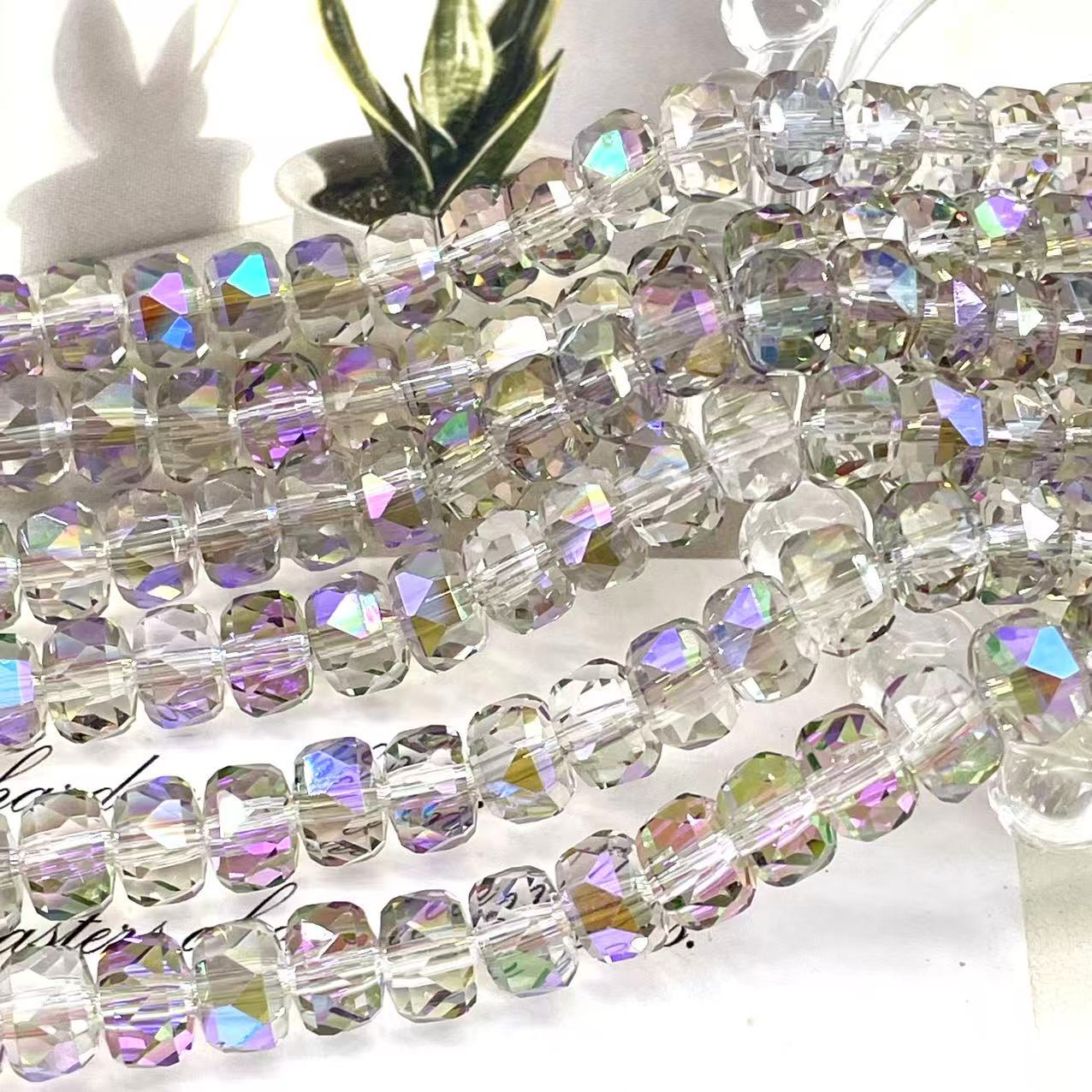 8mm Rainbow Wheel Jingjing Diy Jewelry Este embrión Vidrio Cristal Jewelry Pulsera Collar Moda Jewelry Accesorios dispersos