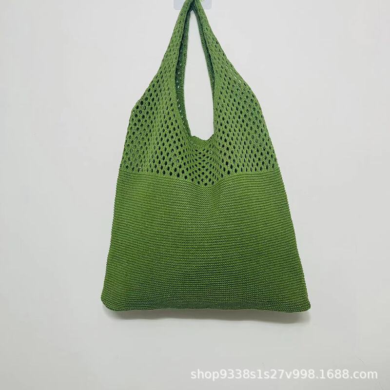 Korean Website's Same Chic Simple Retro Cut Out Bag Knitted Shoulder Bag Women's Vest Bag Fashion Tote Bag Versatile Bag Korean Website's Same Chic Simple Retro Cut Out Bag Knitted Shoulder Bag Women's Vest Bag Fashion Tote Bag Versatile Bag