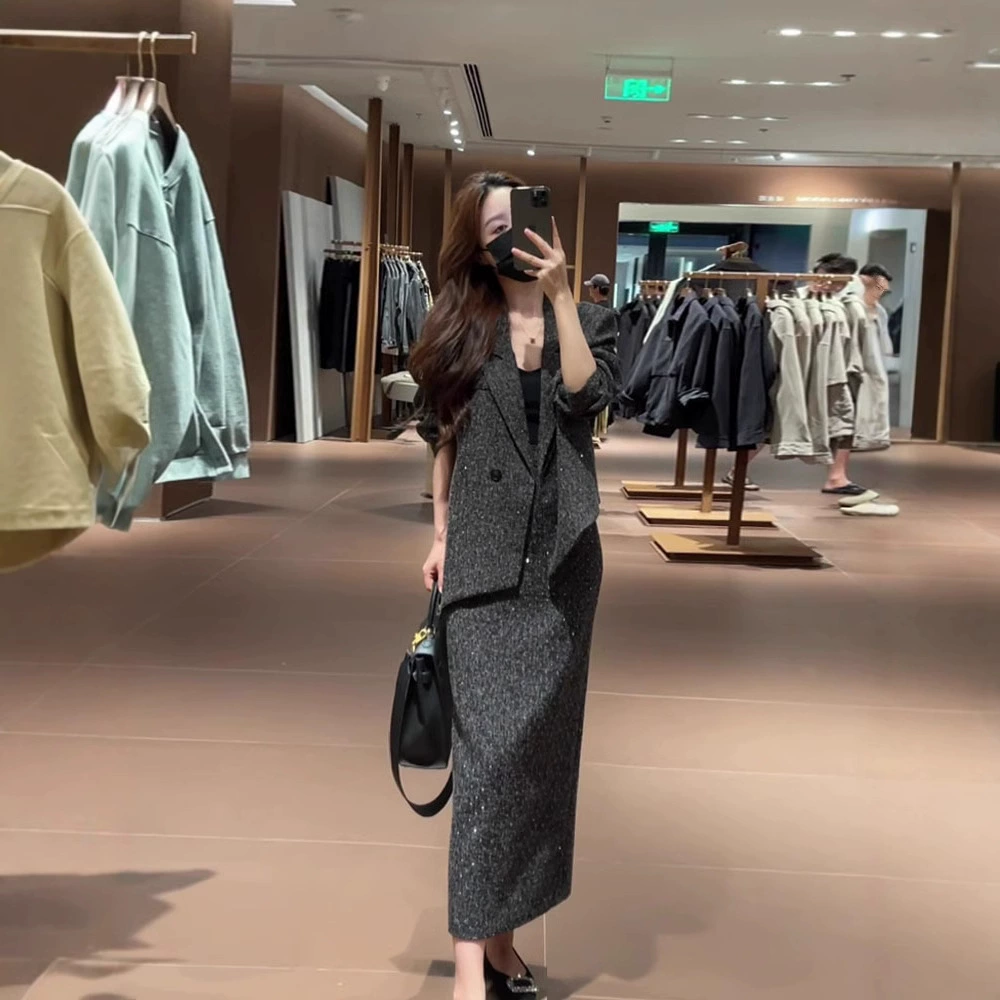 2741 большой размер женской одежды высокого класса блестящий блеск пиджак женский