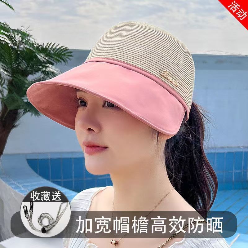 Verano sombrero de sombrero solar sombrero de pescador cúpula sombrero de mujer sombrero de gran brillo para mostrar la cara sombrero pequeño sombrero de protección solar sombrero de paja casual de moda
