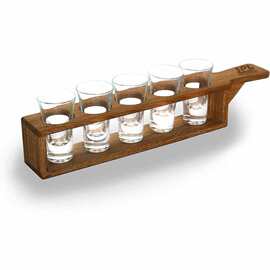 木质酒杯拖盘木制酒架多格杯托收纳杯子盘火烧碳化烈酒杯木托盘架