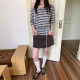 [New Product in Summer 6/06] Oblique Shoulder Stripesd Short-Sleeved Women's T-Shirt Top Dx251182