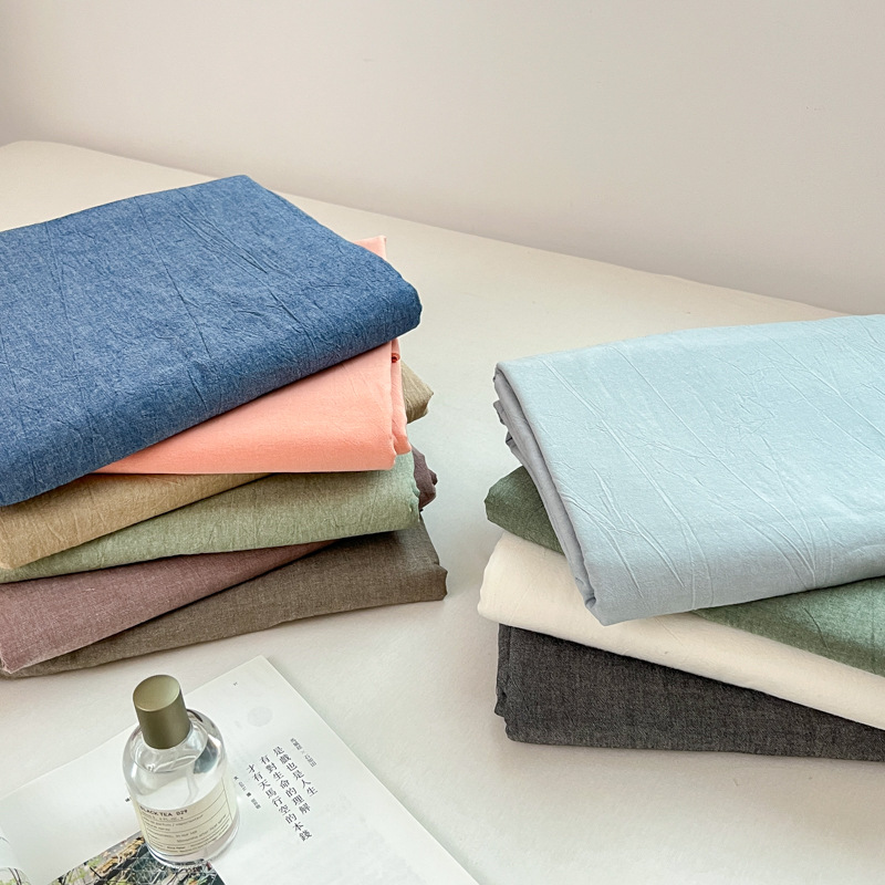 日本式無印単品シーツ良品水洗い綿シーツ純綿格子縞単独シーツベッドスカート純色純綿