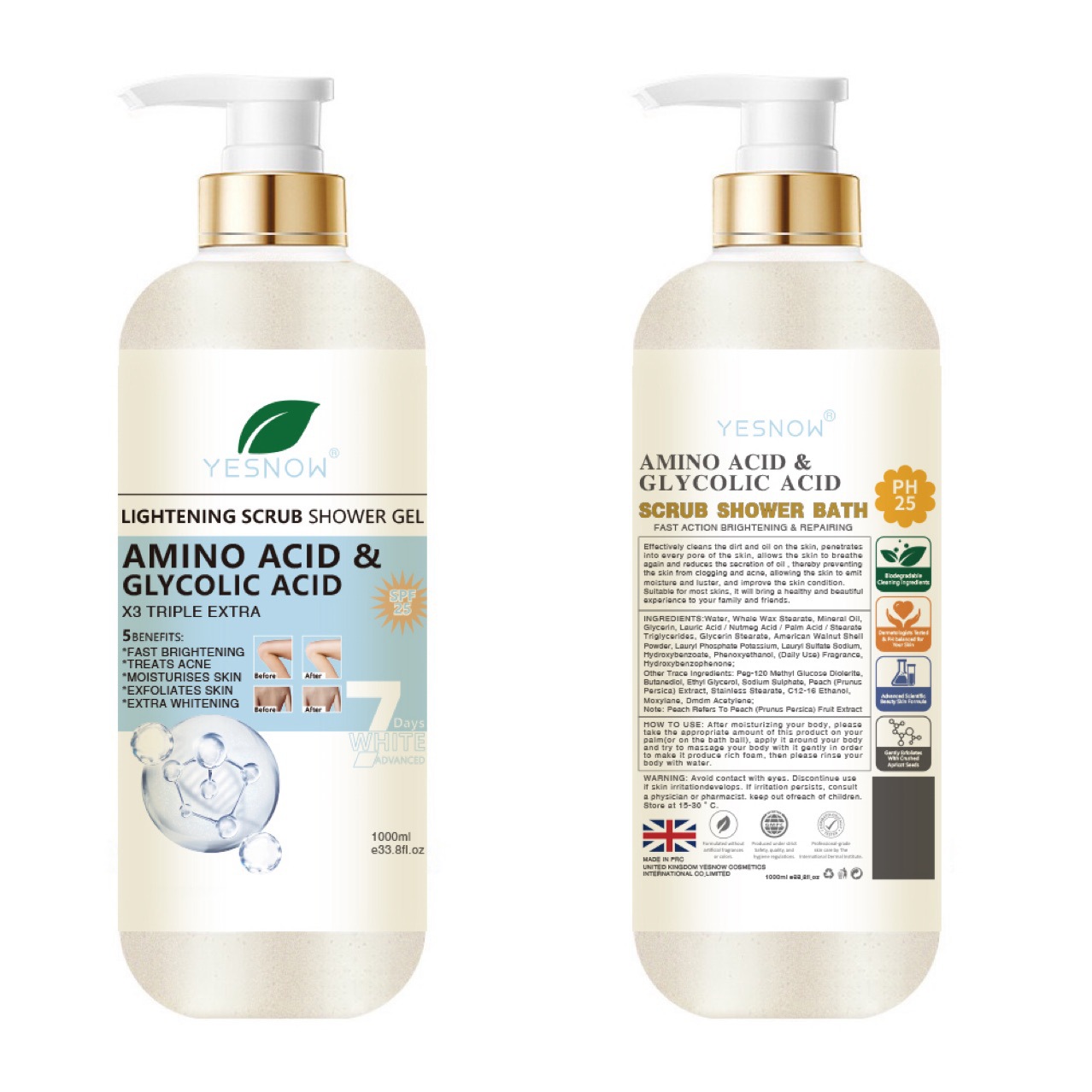 Gel de ducha exfoliante transfronterizo, piel sedosa, espuma, piel rica e hidratante, tonificante, suave y duradera 1000ml