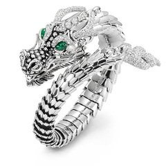 Huitan Hot Sale in Europe and the U.S. &mdash; Creative Platinum-Plated Dragon Hip-Hop Ring, Bold and Dashing Cocktail Ring