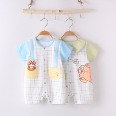 Baby Bodysuit Summer Style for Boys and Girls Newborn Clothing First-Born Baby Crawling Suit Aa Grade Thin Outfit Boneless