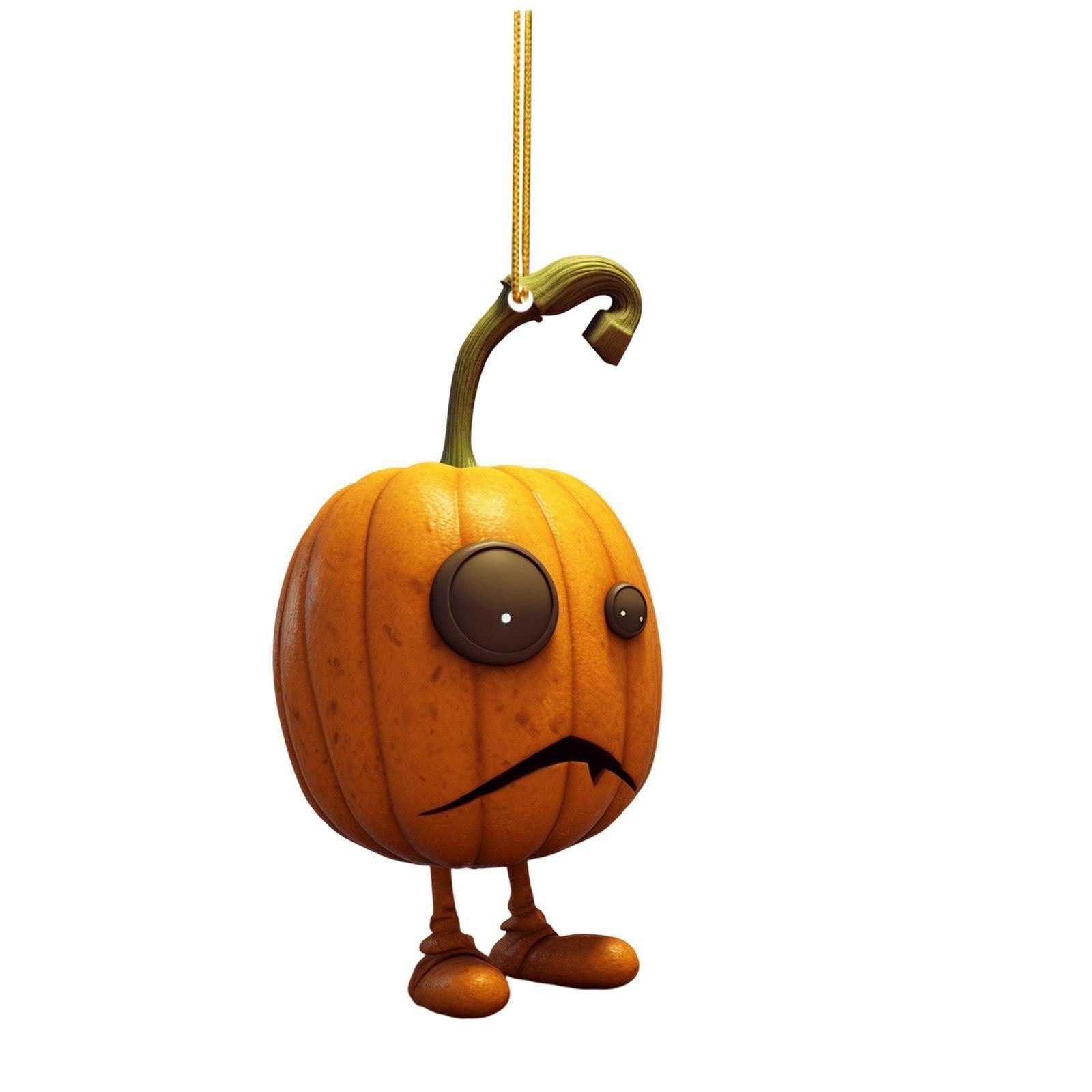 Halloween transfronterizo acrílico calabaza colgante transfronterizo espejo retrovisor colgante remolque de automóvil de vacaciones