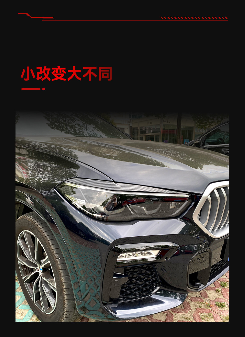 Suitable for 2019-2022 Bmw Bmw X5 G05 X6 G06 Headlight Car Light Eyebrow Car Sticker Cross-Border Modification