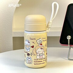 女生高颜值316不锈钢保温杯ins可爱不撞款带提绳学生便携小众水杯