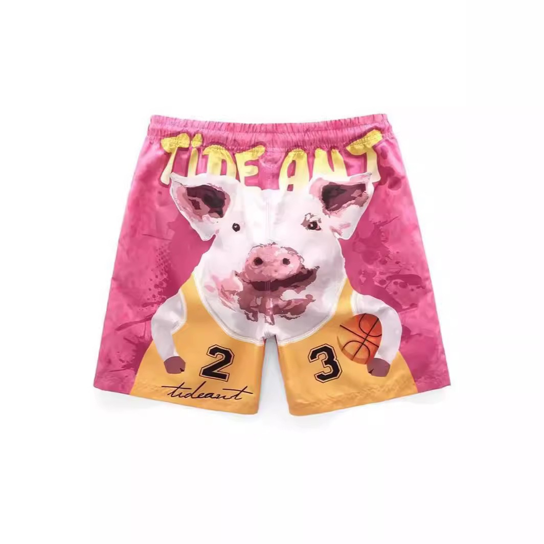 Cross-Border Men's Quick-Dry Loose 3D Cartoon Large Size Beach Shorts Couple's Matching Swim Shorts Manufacturer