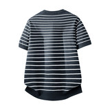 ZY8103T-3D老钱风条纹圆领针织短袖通勤百搭夏季时尚简约T恤，男装针织衫/毛衣，星座614