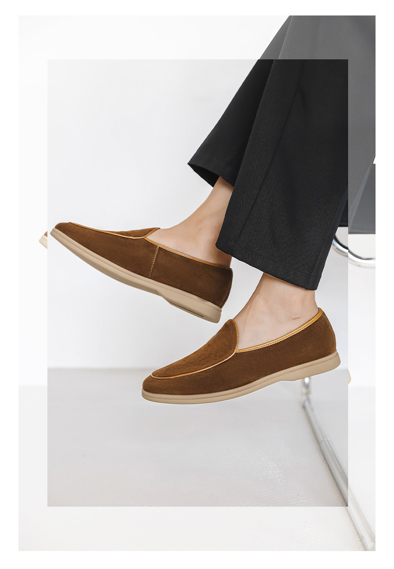 Men's Shoes Formal Shoes Spring New Loafers One Foot Stirrup Soybean Shoes_vogvips.com