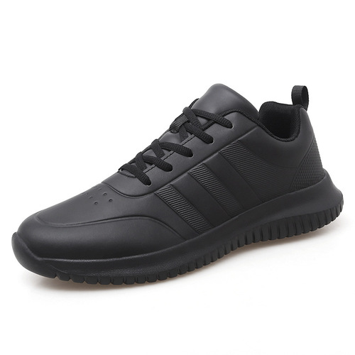 Men's Plus Size Chef Shoes 2026, Men's Leather Surface Fashion Leisure Sports Shoes Waterproof Work Shoes Outdoor Travel Shoes
