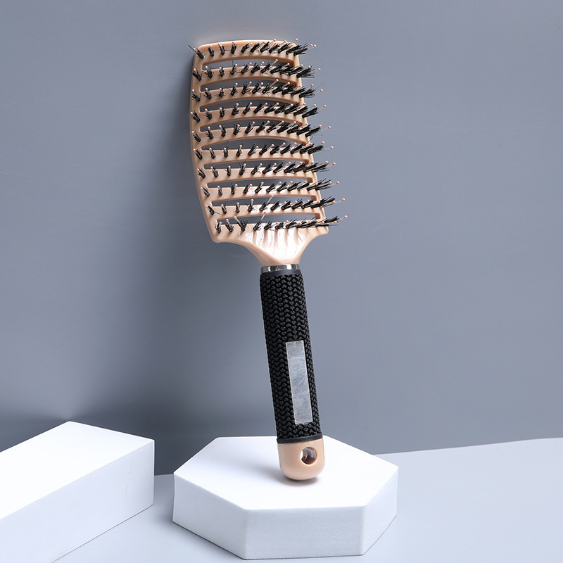 Peine de espalda grande de color camello + aguja suave