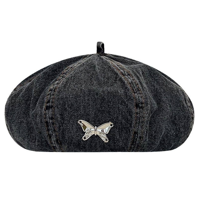 2024 nuevo lavado mariposa vaquero boina mujer primavera y otoño viaje delgada calle versátil nicho pintor sombrero