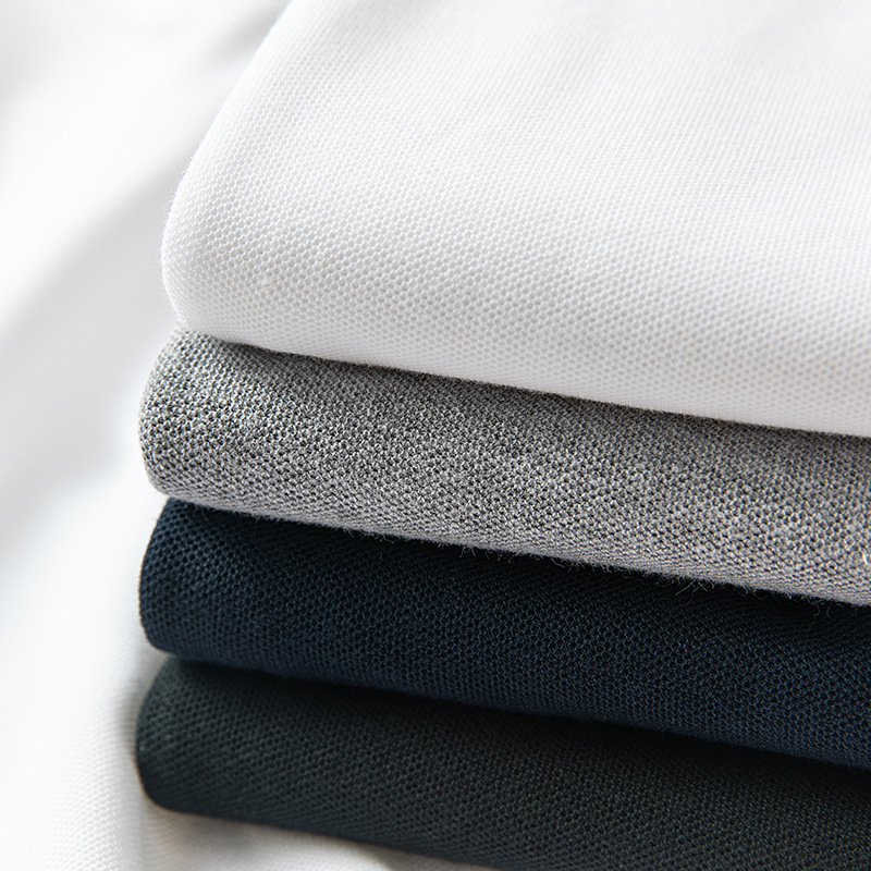 230g Pure Cotton Thickeneded Pure Cotton Lapel Polo Shirt Men's Pure Color Large Size Business Combed Cotton Heavyweight Polo Shirt